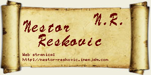 Nestor Resković vizit kartica